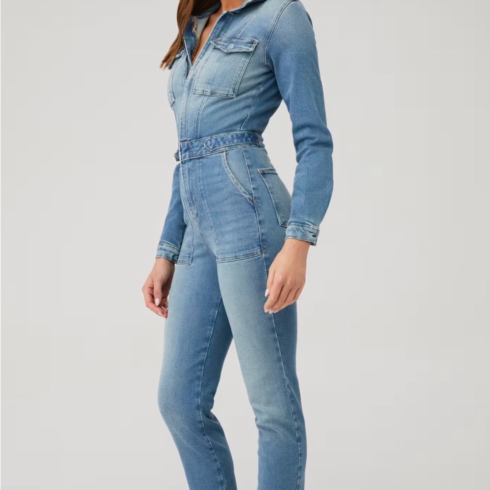 Good American Light Blue Denim Jumpsuit